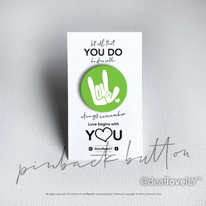 deafloveILY Logo Buttons (1.25") : 15 Colors to Choose From!