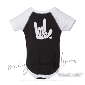 LOVE/ILY Baseball Jersey Bodysuit (Baby) : Various Colors