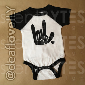 LOVE/ILY Baseball Jersey Bodysuit (Baby) : Various Colors