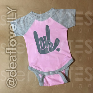 LOVE/ILY Baseball Jersey Bodysuit (Baby) : Various Colors